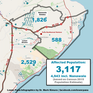 Number of Puna residents affected by the Lava Flow