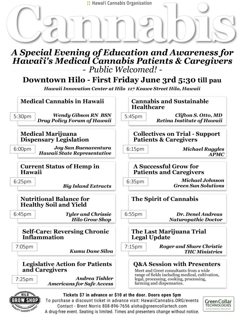 Cannabis Event in Hilo, Hawaii June 3rd 2016