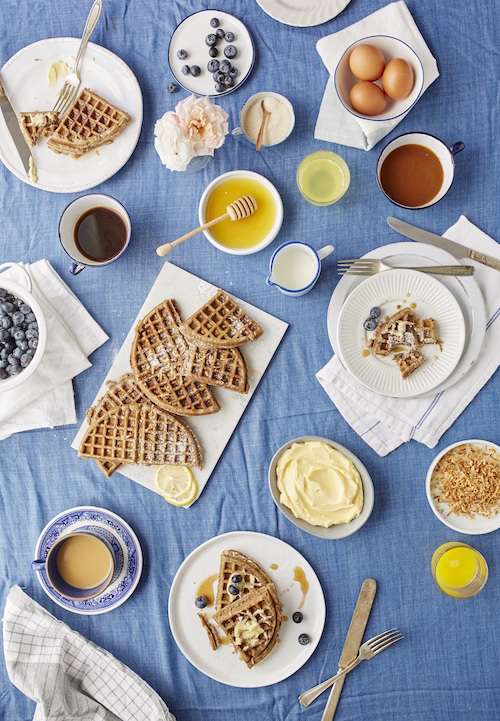 Blueberry Cannabis Coconut Waffles