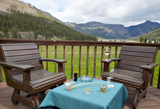 Relaxing deck at the Aspen Canyon Ranch in Colorado