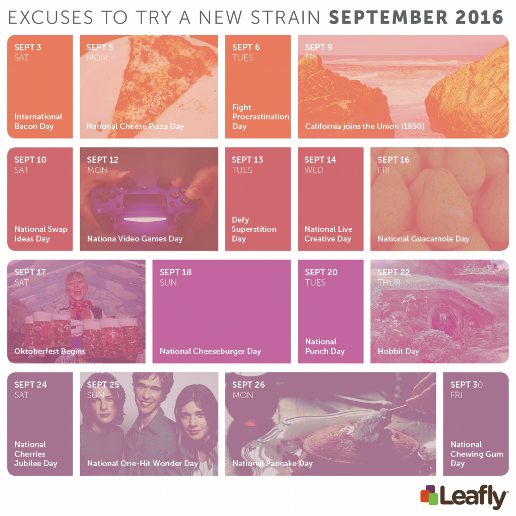 The Leafly CannaCalendar Here are All the Reasons to Try a New Strain