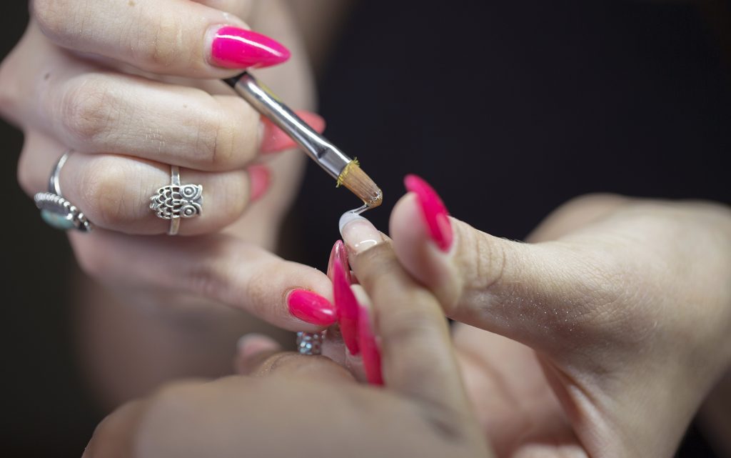 Applying Nail Primer for Cannabis Nail Art