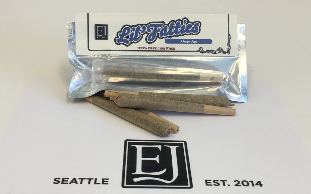 Grape Ape cannabis pre rolls from Emeral Janes