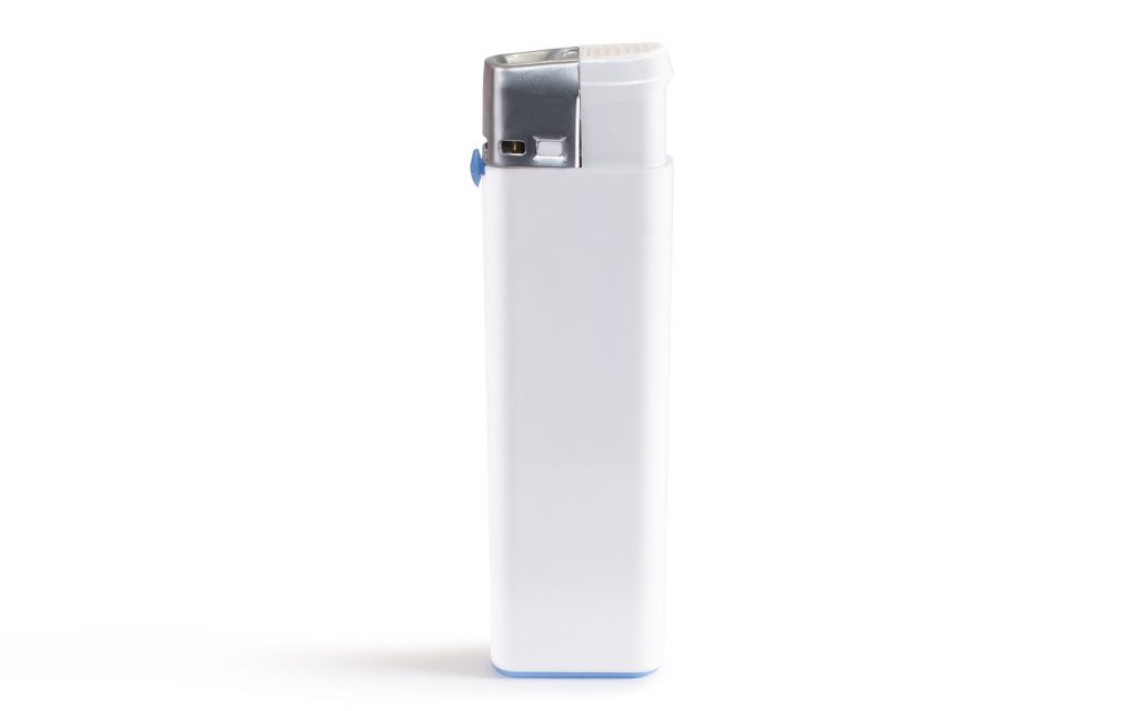 White blank gas lighter mock up stand isolated.