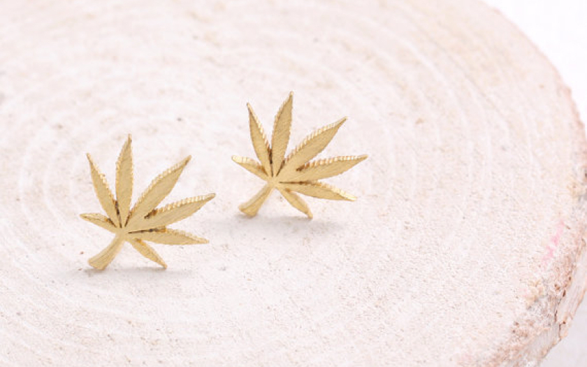 Cannabis leaf earrings