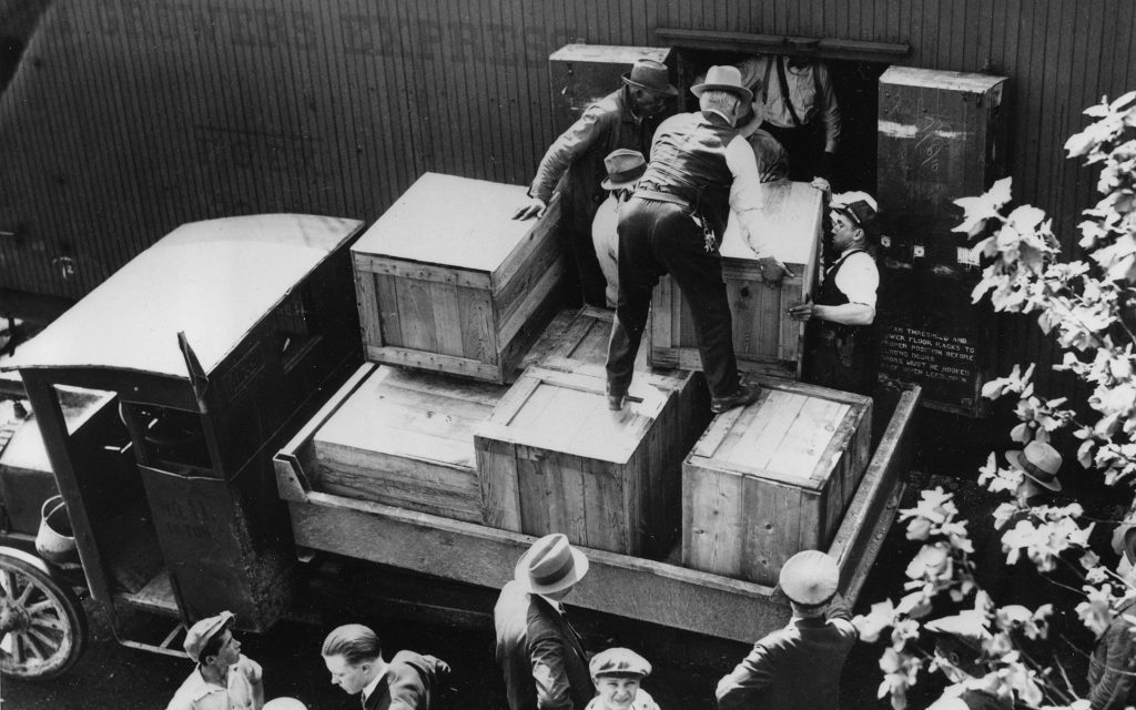 Whiskey crates during the alcohol prohibition