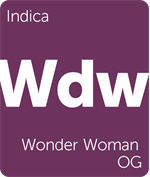 Leafly Wonder Woman OG indica cannabis strain tile