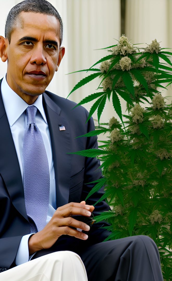 President Obama relaxing with Cannabis plant.