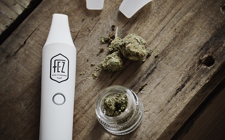 The FEZ portable vaporizer with dried cannabis flower