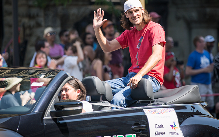 Grand Marshal Chris Kluwe - 2013 Twin Cities Pride Parade, Minneapolis. Photo by Tony Webster