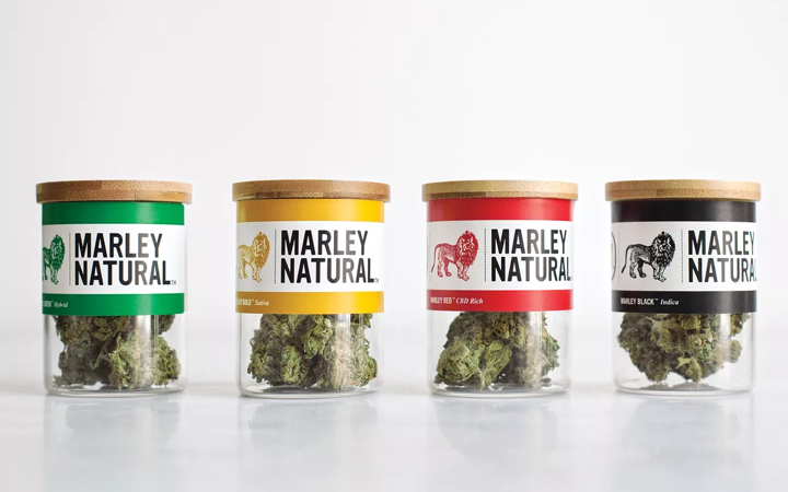 Marley Natural Red, Green, Gold and Black Cannabis Strains