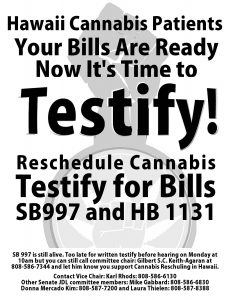 Testify for Cannabis Bills in Hawaii